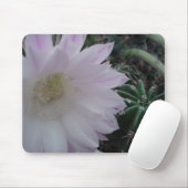 Weißer Blumen-Kaktus Mousepad (Mit Mouse)