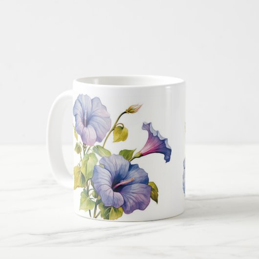 Weißer Blumenbecher Kaffeetasse (Vorderseite Links)