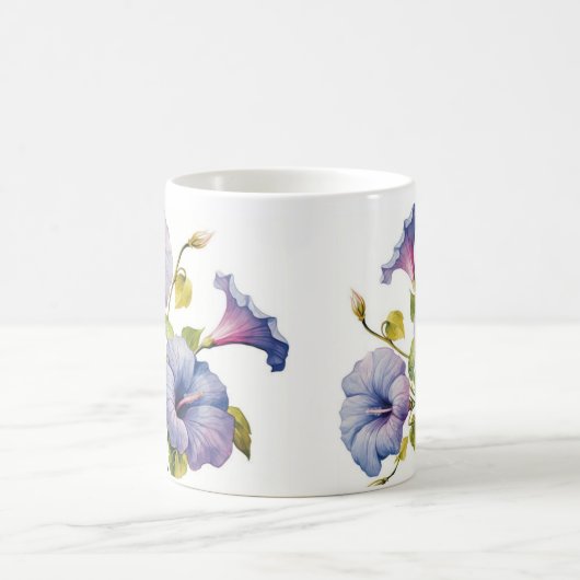 Weißer Blumenbecher Kaffeetasse (Mittel)