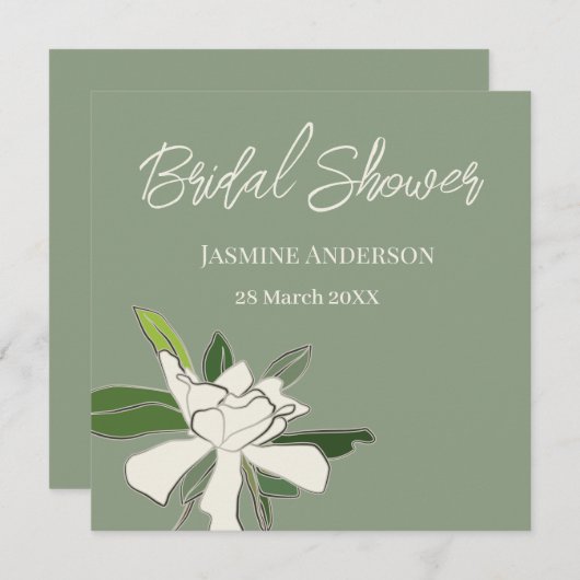 Weißer Blumengarten Einfaches Brautparty Ankündigung (Vorne/Hinten)