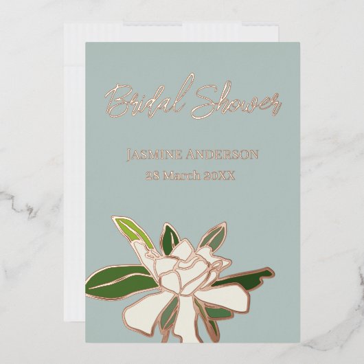 Weißer Blumengarten Einfaches Brautparty Folieneinladung (Briefumschlag)