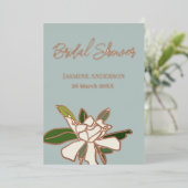 Weißer Blumengarten Einfaches Brautparty Folieneinladung (Stehend vorne)