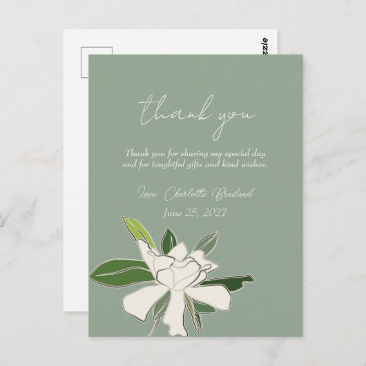 Weißer Blumengarten Einfaches Brautparty Postkarte (Vorne/Hinten)