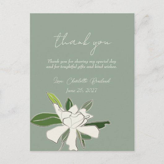 Weißer Blumengarten Einfaches Brautparty Postkarte (Vorderseite)