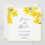 Weißer Blumengarten mit Wasserfarbe Save The Date (Vorderseite)