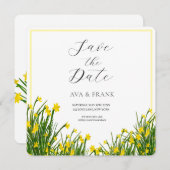 Weißer Blumengarten mit Wasserfarbe Save The Date (Vorne/Hinten)