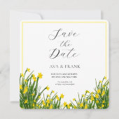 Weißer Blumengarten mit Wasserfarbe Save The Date (Vorderseite)