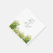 Weißer Blumengarten mit Wasserfarbe Serviette (Ecke)