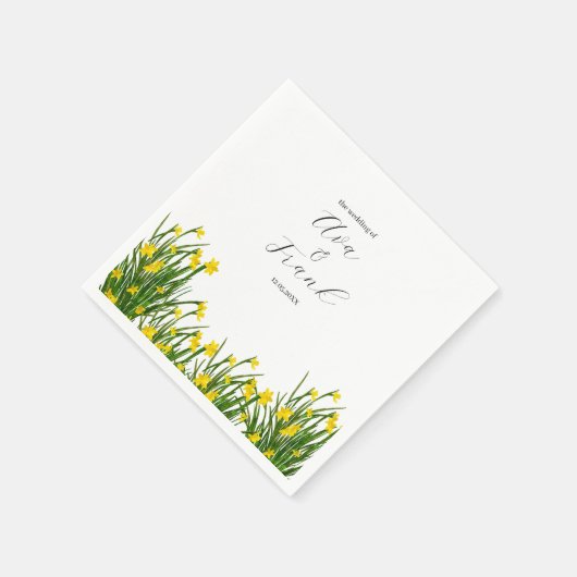 Weißer Blumengarten mit Wasserfarbe Serviette (Ecke)