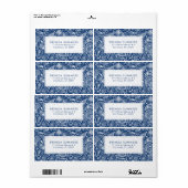 Weißer Blumenpaisley Custom Navy Blue Hintergrund (Vorne)