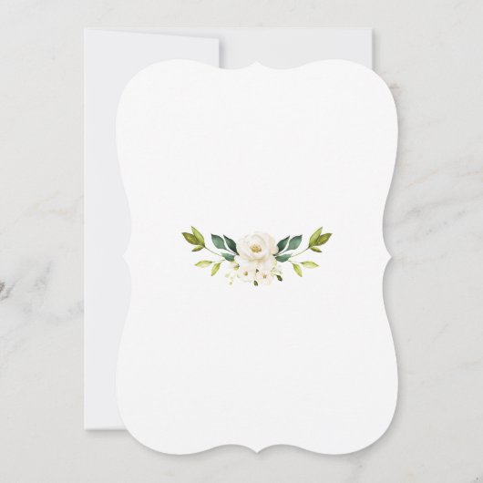 Weißer Blumenrahmen 50. Geburtstag Einladung (Rückseite)