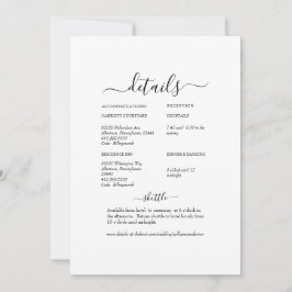 Weißer Blumenschwanz Weißer Hochzeitstich - Detail Einladung