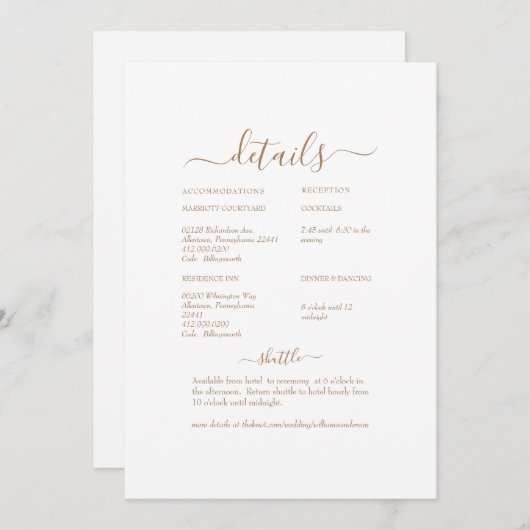 Weißer Blumenschwanz Weißer Hochzeitstich Detail I Einladung (Vorne/Hinten)