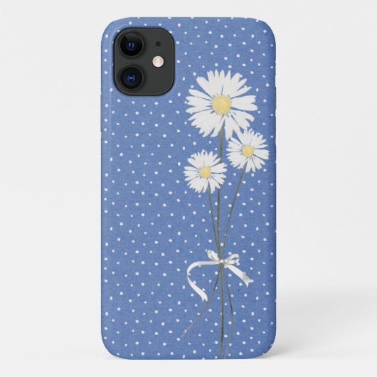 Weißer Blumenstrauß auf Button Case-Mate iPhone Hülle (Rückseite)