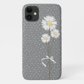Weißer Blumenstrauß auf Button Case-Mate iPhone Hülle (Rückseite)