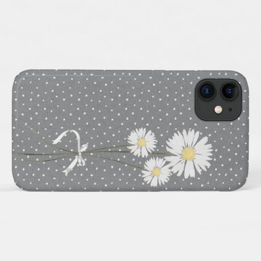 Weißer Blumenstrauß auf Button Case-Mate iPhone Hülle (Rückseite (Horizontal))