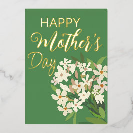 Weißer Blumenstrauß/Muttertag Folien Feiertagskarte