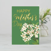 Weißer Blumenstrauß/Muttertag Folien Feiertagskarte (Stehend vorne)