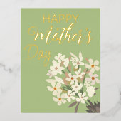 Weißer Blumenstrauß/Muttertag Folien Feiertagspostkarte (Vorderseite)