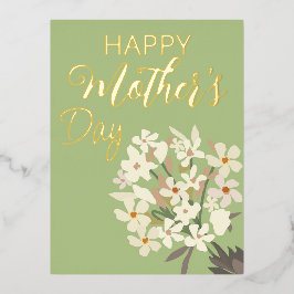 Weißer Blumenstrauß/Muttertag Folien Feiertagspostkarte