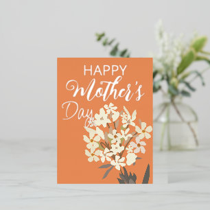 Weißer Blumenstrauß/Muttertag Folien Feiertagspostkarte