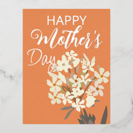 Weißer Blumenstrauß/Muttertag Folien Feiertagspostkarte