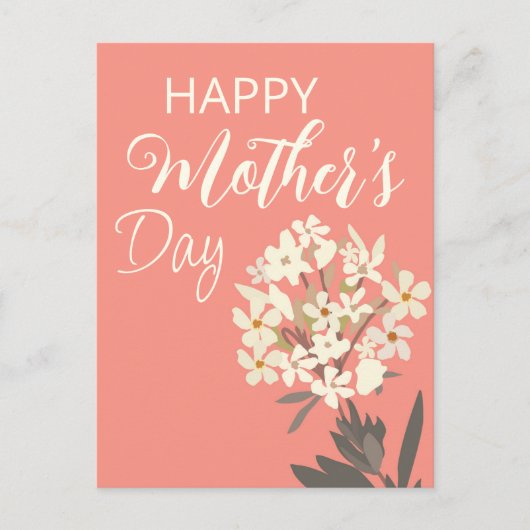 Weißer Blumenstrauß/Muttertag Postkarte (Vorderseite)