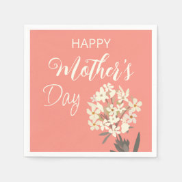Weißer Blumenstrauß/Muttertag Serviette