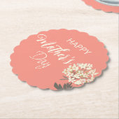 Weißer Blumenstrauß/Muttertag Untersetzer (angewinkelt)