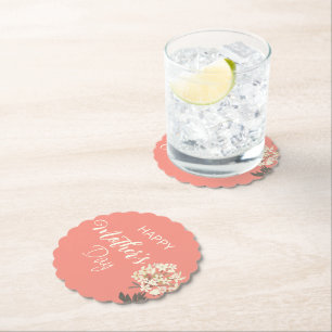 Weißer Blumenstrauß/Muttertag Untersetzer