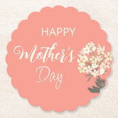 Weißer Blumenstrauß/Muttertag Untersetzer (Vorderseite)