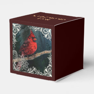 Weißer Blumenstrauß Primitive Weihnachts Roter Kar Geschenkschachtel