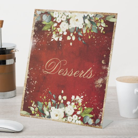 Weißer Blütengoldbeil Gerahmt Sockelschild (In Situ)