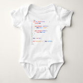 Weißer Body baby hello world php Baby Strampler (Vorderseite)