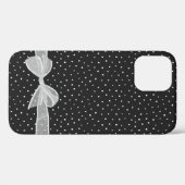 Weißer Bogen auf Polka-Punkten Case-Mate iPhone Hülle (Rückseite (Horizontal))