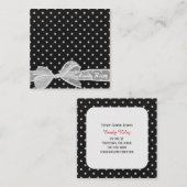 Weißer Bogen auf Polka-Punktmuster Quadratische Visitenkarte (Vorne/Hinten)