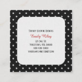 Weißer Bogen auf Polka-Punktmuster Quadratische Visitenkarte (Rückseite)