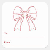 Weißer Bogen mit Hand gezeichnet Weihnachten Quadratischer Aufkleber (Vorderseite)