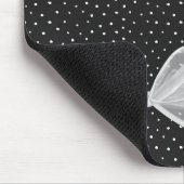 Weißer Bogen und Band auf Punkten mit Namen Mousepad (Ecke)