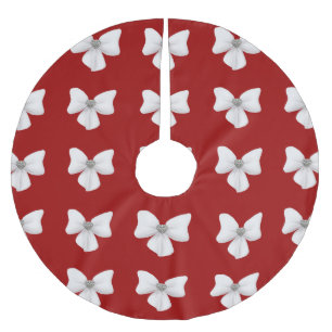 Weißer Bogen-Weihnachtsbaum-Rock Polyester Weihnachtsbaumdecke