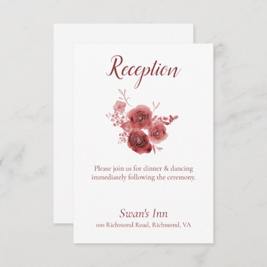 Weißer Bordeaux-Empfang Begleitkarte (Vorne/Hinten)