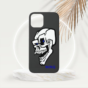 Weißer böser Totenkopf mit blauen Augen Case-Mate iPhone Hülle