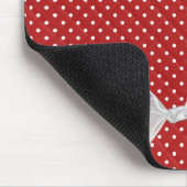 Weißer Bow auf Polka Dots Maus Pad Mousepad (Ecke)