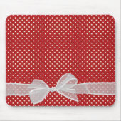 Weißer Bow auf Polka Dots Maus Pad Mousepad (Vorne)