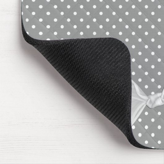 Weißer Bow auf Polka Dots Maus Pad Mousepad (Ecke)
