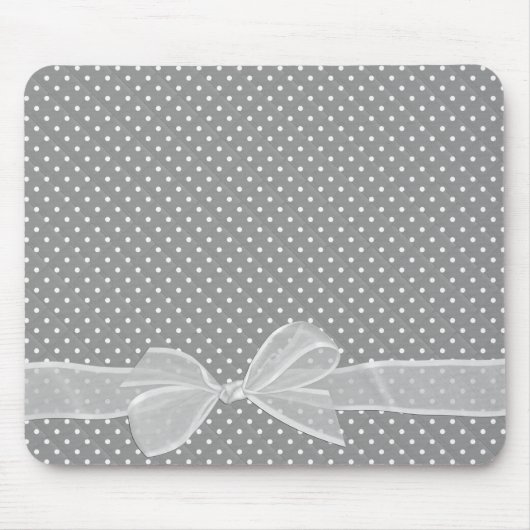 Weißer Bow auf Polka Dots Maus Pad Mousepad (Vorne)