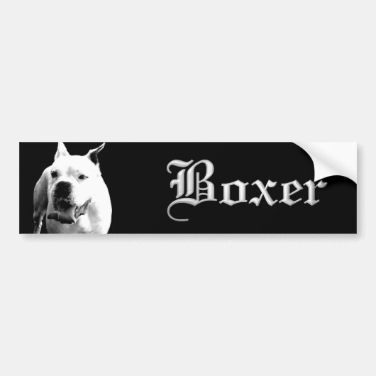 weißer Boxer-Autoaufkleber Autoaufkleber (Vorne)