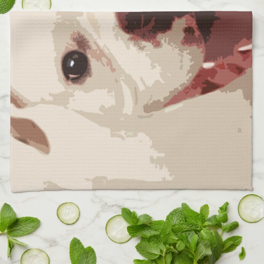 weißer Boxer-Hund Geschirrtuch (Gefaltet)