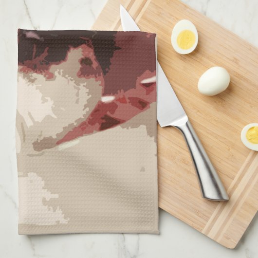 weißer Boxer-Hund Geschirrtuch (Viertel Falte)