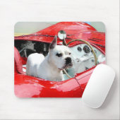 Weißer Boxer Hund in Maserati Mousepad (Mit Mouse)